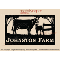 Large Property Sign - Angus Cow and Calf