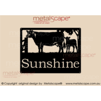 Small Property Sign - Angus Cow & Calf