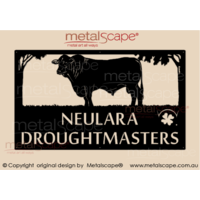 XL Property Sign -Droughtmaster Bull (2 line example)
