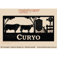 XL Property Sign - Angus Bull, Cow, Grain Silo, Kelpie and Windmill