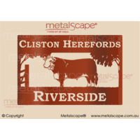 XL Property Sign - Hereford Bull (2 line example)