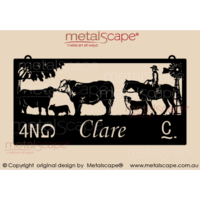 XL Property Sign - Charolais Cattle and rider