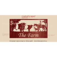 XL Property Sign - Belted Galloway Cow & Calf, Collie, Rider