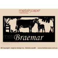 XL Property Sign - Angus Cow, Calf & Collie