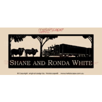XL Property Sign - Brahman Cattle and Kenworth