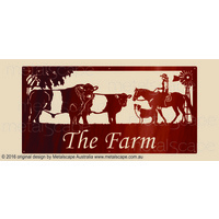 XL Property Sign - Belted Galloways, Rider, Collie & Windmill