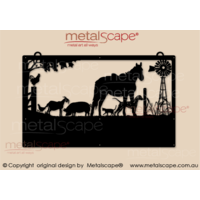 Large Property Sign - Horse, Farm Animals & Windmill