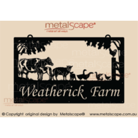 Large Property Sign - Friesian Cattle, sheep & farm birds.