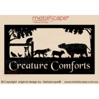 Large Property Sign - Cow & Calf, kelpie, collie, chooks, cat on fence