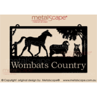 Large Property Sign -  Horse, Merino and Cattle Dog
