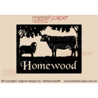 Medium Property Sign - Merino Ewe & Angus Cow