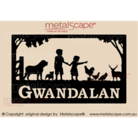 Large Property Sign - Children, Bull Mastiff, Chickens, Sambar Deer