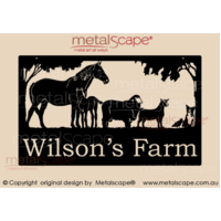 Large Property Sign - Mare and Foal, Merino Ram, Goat, Collie