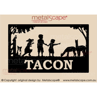Large Property Sign -  Children, Alpacas, Sitting Collie