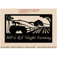 Large Property Sign -Tractor, Windmill and farm crops