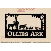 Large Property Sign - Alpaca & Cria, Sheep & lamb and farm birds