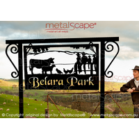 Large Property Sign - Cow, Sheep,  Chickens and Family