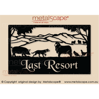 Large Property Sign -  Pig, Kelpie Merinos, Chickens & Mountains