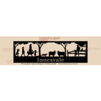 Panoramic Property Sign -  Family, Kelpie, Merinos, Man on Fence