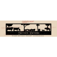 Panoramic Property Sign -Angus Cattle, Sheep  and Rider