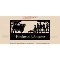 XL Property Sign -  Brahman Bull, Collie & Family