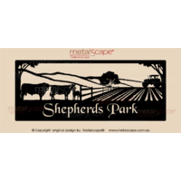 XL Property Sign - Angus Cattle, Ploughed Field and Tractor