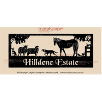 XL Property Sign - Horse, Collie, Sheep, Kelpie & Chickens