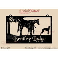 Medium Property Sign - Mare, Foal & Greyhound