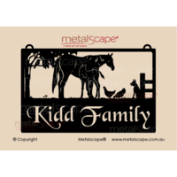 Large Property Sign - Mare and Foal dog & chicken