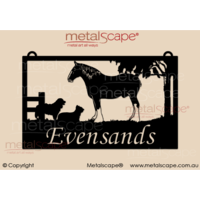 Medium Property Sign -Clydesdale & Dogs