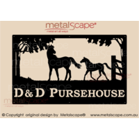 Large Property Sign - Mare & Foal Running