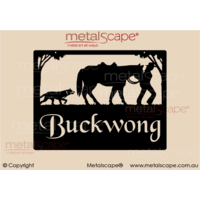 Small Property Sign - Dog, Horse & Female Drover
