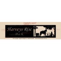 Panoramic Property Sign - Campfire, Horse & Windmill