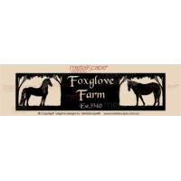 Panoramic Property Sign -  Friesian Horse & Quarter Horse