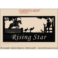 XL Property Sign -Horse Jumping, Kangaroos, Man on Fence & Dog