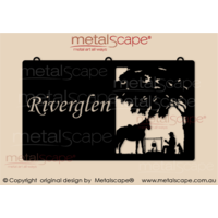 XL Property Sign -Camp fire scene with jackaroo