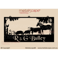 XL Property Sign - Horse Scene with Labrador and Staffy
