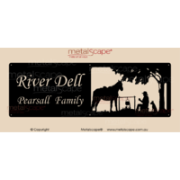 XL Property Sign -Drover, Horse & Campfire Scene