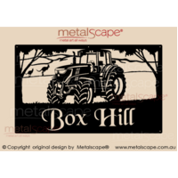 Large Property Sign Tractor Mountains