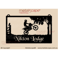 Large Property Sign Motor Bike Rider