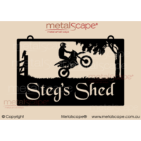 Medium Property Sign Motor Bike Rider