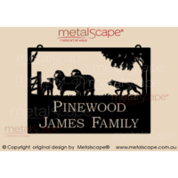 Large Property Sign - 2  Merinos Lamb & Kelpie