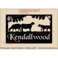 Medium Property Sign - 2 Dorper Sheep & Kelpie