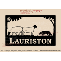 Large Property sign - Black Faced Dorper Sheep & Stalking Collie dog