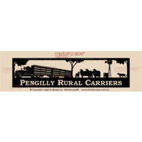 Panoramic Property Sign - Kenworth Road Train & Sheep Crates, Merinos, Windmill and Kelpie