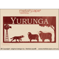 XL Property Sign - Merino Poll Ram & Ewe & Windmill