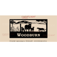 XL Property Sign - Cross Breed Sheep, Windmill, Kelpie, Wheat and Mountain Range