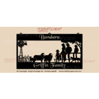 XL Property Sign - Windmill, Wheat, merinos and family