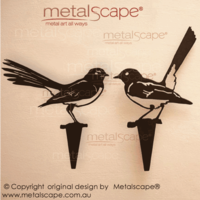 Set of 2 Wagtail on Spikes - Black Painted Finish