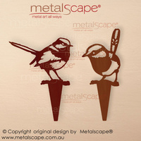 Set of 2 Wrens on Spikes - Rust Finish